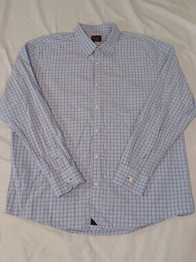 UNTUCKit Mens XL Long Sleeve Button Up Shirt Blue Purple Plaid 100% Cotton